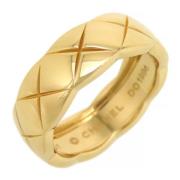 Pre-owned Metal rings Chanel Vintage , Yellow , Dames