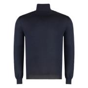 Cashmere Turtleneck Pullover Ribbed Knit Malo , Blue , Heren