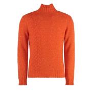 Heather Cashmere Turtleneck Sweater Malo , Orange , Heren