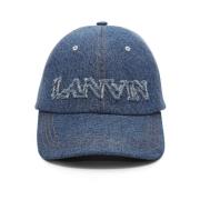 Denim Baseball Cap Lanvin , Blue , Dames