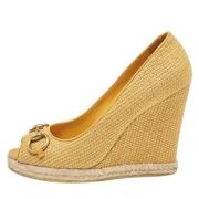 Pre-owned Leather espadrilles Gucci Vintage , Yellow , Dames