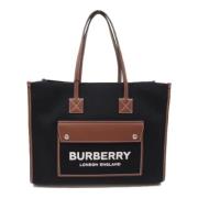 Pre-owned Leather shoulder-bags Burberry Vintage , Black , Dames