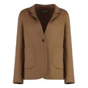 Kasjmier Blazer Revers Kraag Split Malo , Brown , Dames