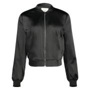 Satin Bomberjack met Ribboorden s.Oliver , Black , Dames