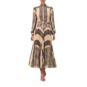 Paisley Plooirok Midi Rok Zimmermann , Beige , Dames