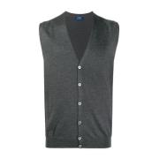 Grijze V-hals Cardigan Jas Barba , Gray , Heren