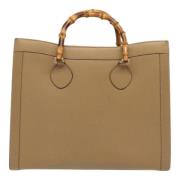 Pre-owned Leather handbags Gucci Vintage , Beige , Dames