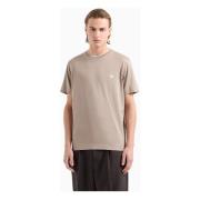 Beige T-shirt met subtiel logoaccent Emporio Armani , Beige , Heren