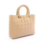 Pre-owned Leather handbags Dior Vintage , Beige , Dames