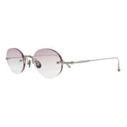 Rimless Ovale Zonnebril in Palladium Wit/Violet Matsuda , Gray , Heren