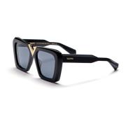 Vlinder Zonnebril Zwart Goud Rook Grijs Valentino , Black , Dames