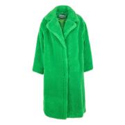 Groene Faux Fur Shearling Jas Stand Studio , Green , Dames