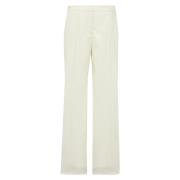 Flanellen Wijde Broek Comma , Beige , Dames