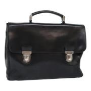 Pre-owned Leather briefcases Prada Vintage , Black , Dames