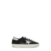 Zwarte Suède Leren Glitter Ster Sneakers Golden Goose , Black , Dames