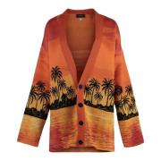 Zonsondergang Oversized Vest met Zakken Alanui , Orange , Heren