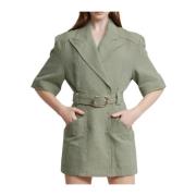 Groene Linnen Mini Jurk Dunstan Acler , Green , Dames