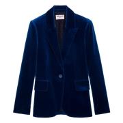 Luxe Fluweel Jurk Zadig & Voltaire , Blue , Dames