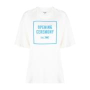 Casual Wit Katoenen T-Shirt met Korte Mouwen Opening Ceremony , White ...