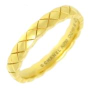 Pre-owned Metal rings Chanel Vintage , Yellow , Dames