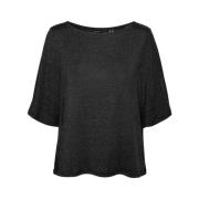 Zwart Lurex Top Vero Moda , Black , Dames