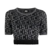 Monogram Casual Sweater Zwart Gcds , Black , Dames