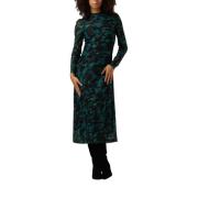 Groene Camo Mesh Midi Jurk Pom Amsterdam , Green , Dames