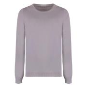 Luxe Cashmere Sweater Ribgebreide Randen Malo , Purple , Dames