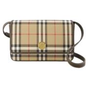 Leather crossbody-bags Burberry , Beige , Dames