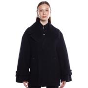 Stijlvolle Pea Coat voor Vrouwen Victoria Beckham , Black , Dames