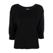 Casual Zwarte Sweater met Viscose Katoen Malo , Black , Dames