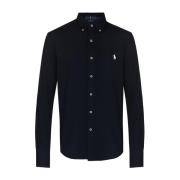 Geborduurde Katoenen Mesh Shirt Ralph Lauren , Blue , Heren