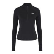 Grid Half Zip Atletische Top New Balance , Black , Dames