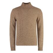 Heather Cashmere Turtleneck Sweater Malo , Beige , Heren