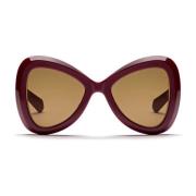 V-Gold-Iii Bordeaux Zonnebril Valentino , Red , Dames