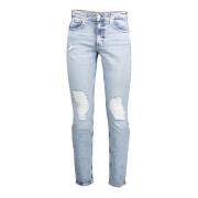 Slim Taper Denim Jeans Blauw Calvin Klein , Blue , Heren