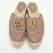 Pre-owned Leather flats Gucci Vintage , Beige , Dames