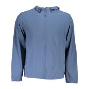 Blauwe Hoodie met Rits en Logo Calvin Klein , Blue , Heren