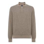 Cashmere Blend Half Zip Gebreide Trui Boggi Milano , Gray , Heren