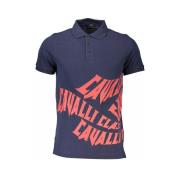 Blauw Katoenen Poloshirt voor Mannen Cavalli Class , Blue , Heren