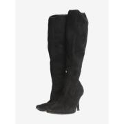 Pre-owned Suede boots Chanel Vintage , Black , Dames