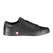 Sportieve Zwarte Veterschoenen met Logo Tommy Hilfiger , Black , Heren