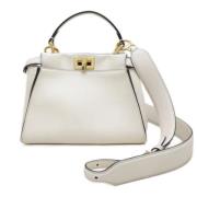 Pre-owned Leather handbags Fendi Vintage , White , Dames