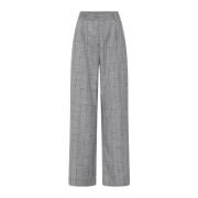 Grijze Geruite Losse Fit Broek Bruuns Bazaar , Gray , Dames