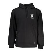 Zwarte hoodie met printlogo Vans , Black , Heren