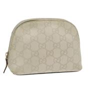 Pre-owned Leather pouches Gucci Vintage , Beige , Dames