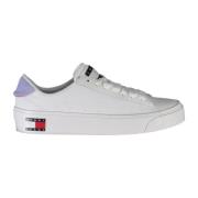 Sportieve Veterschoenen met Logodetail Tommy Hilfiger , White , Dames