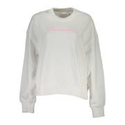 Witte Sweatshirt met Lange Mouwen Print Calvin Klein , White , Dames