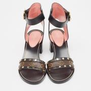 Pre-owned Canvas sandals Louis Vuitton Vintage , Black , Dames