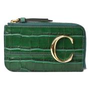 Pre-owned Leather wallets Chloé Pre-owned , Green , Dames